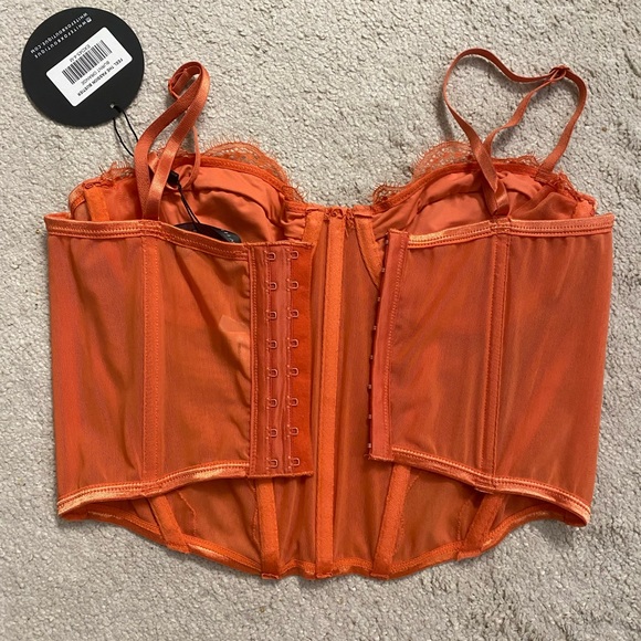 White Fox Bustier Orange Corset Top - Picture 3 of 5